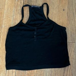 Brandy Melville Black Button Tank Top